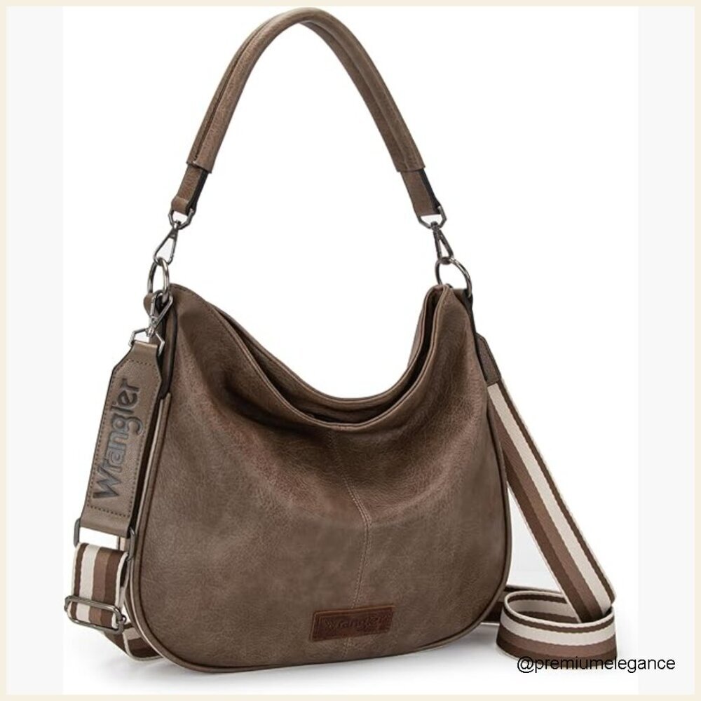Large Vegan Leather Hobo Crossbody Bag Adjustable Strap Tote Purse